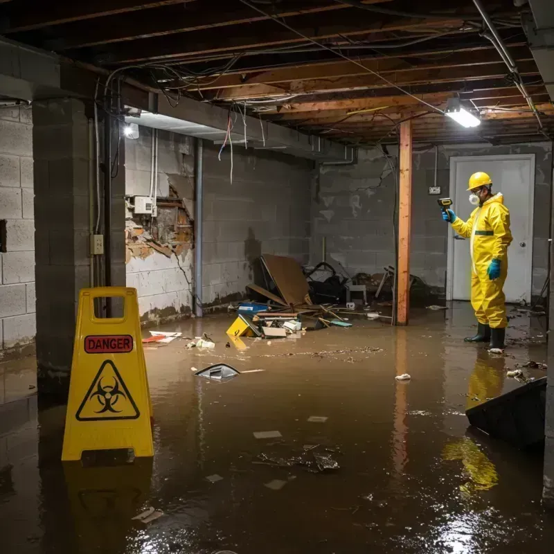 Flooded Basement Electrical Hazard in Aurora, IL Property